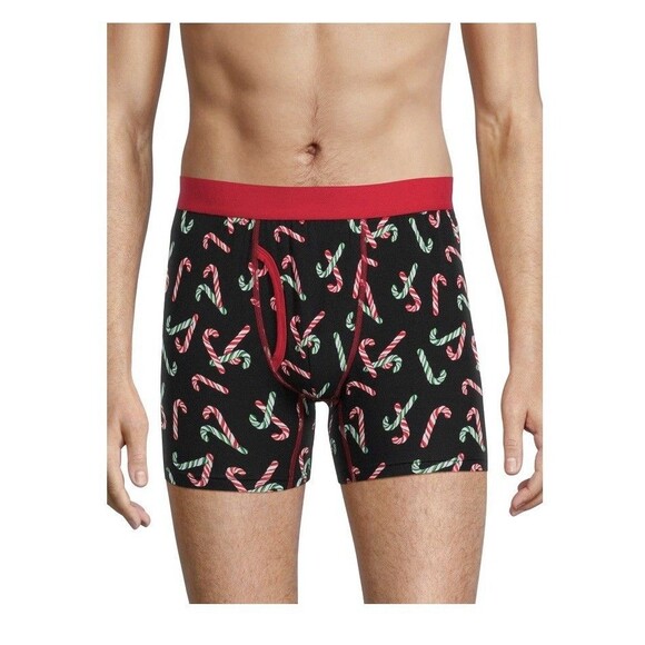 Men's Holiday TimeCandy Cane Boxer Briefs Size Small (28-30) - Picture 2 of 3